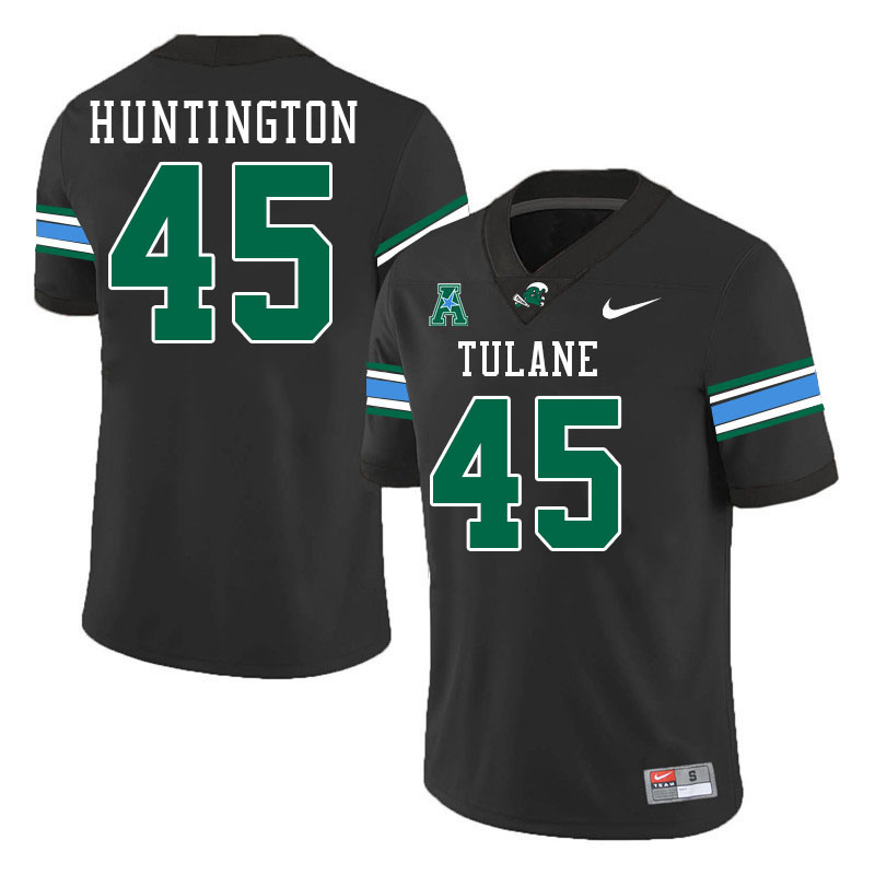 #45 Adin Huntington Tulane Green Wave Jersey College Football Uniforms,Apparels Stitched-Black